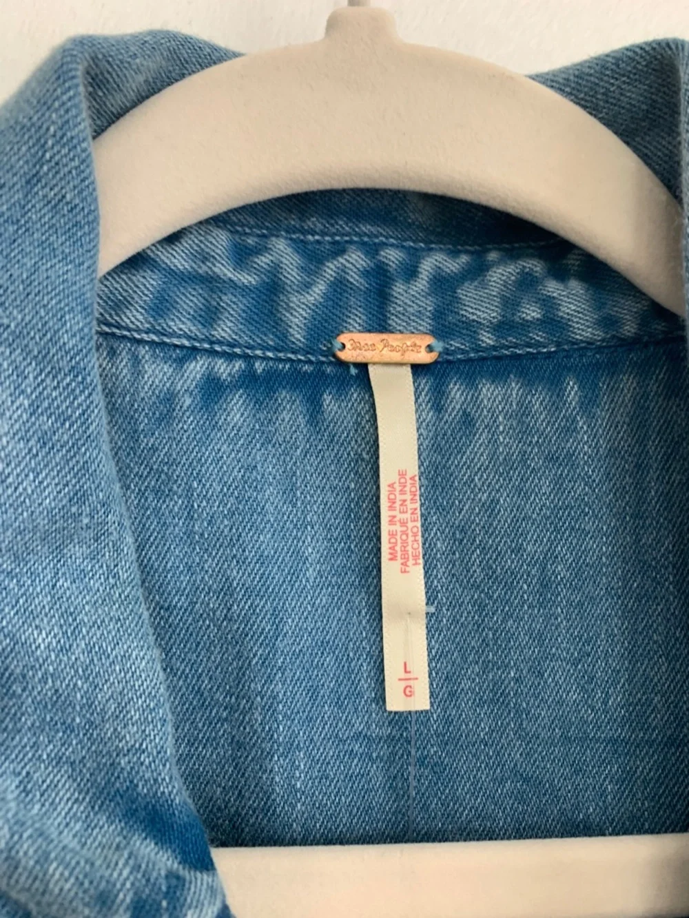 Free People Mad Love Denim Midi Shirt Dress in Skyfall Sz Large